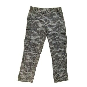 Lot 2 Columbia Pants Men 36x32 Green & Camo Omni Shade Convertible Cargo Hiking
